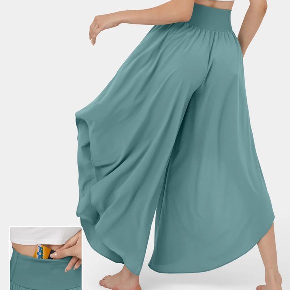 Halara Breezeful High Waisted Palazzo Flowy Wide Leg Pants in Mineral Blue M NWT - Picture 2 of 8